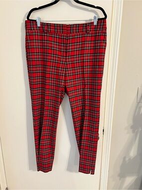 Talbots Hampshire red plaid ankle pant - size 14